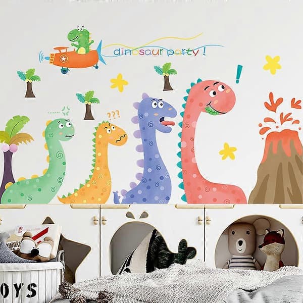 Dinosaurieparty Väggdekor Väggdekal Väggdekoration för Sovrum Vardagsrum