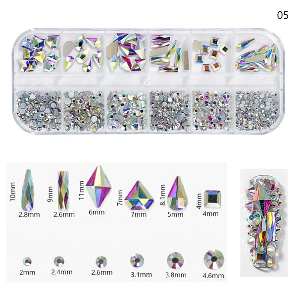 DIY smykketilbehør 12 rum speciel-formet neglekunst diamant speciel-formet diamant