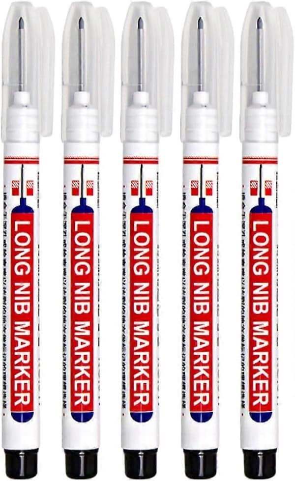 Vandtæt hurtigtørrende sort oliebaseret pen, dyb-hul langhovedet pen-sort-12 stk