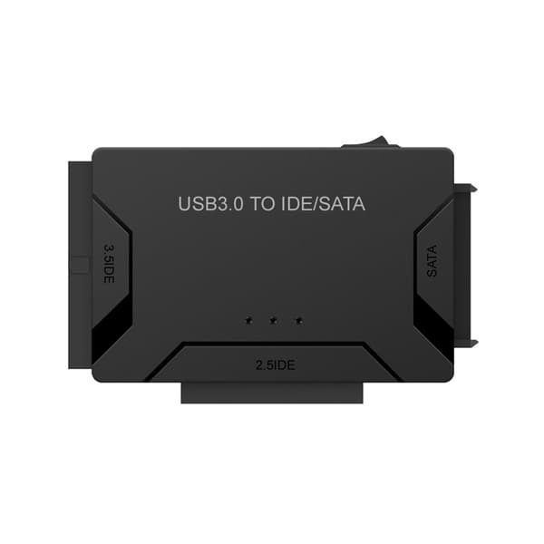 USB 3.0 till IDE/SATA-adapter, Universell 2.5\"/3.5\" HDD/SSD-omvandlare, 12V/2A strömadapter