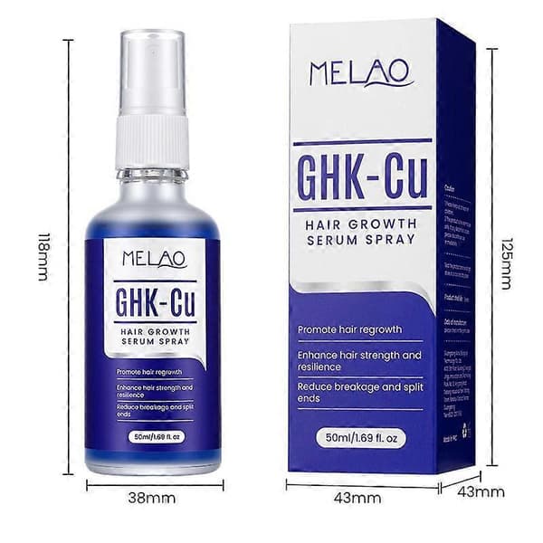 Ghk-Cu kobberpeptid hår- og hodebunnserum, raskt absorberende, vannbasert formel forbedrer hårets mykhet og glans (3 STK)