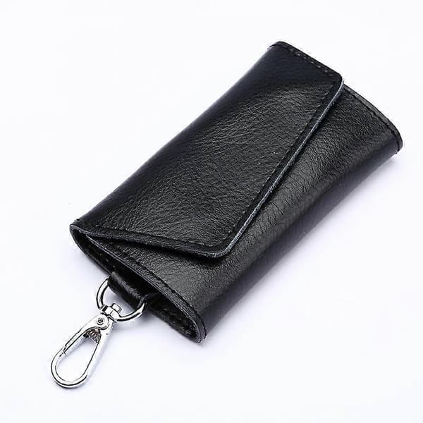 Læder Nøgle Etui Pung Unisex Nøglering Nøglering Med 6 Krog Lukninger