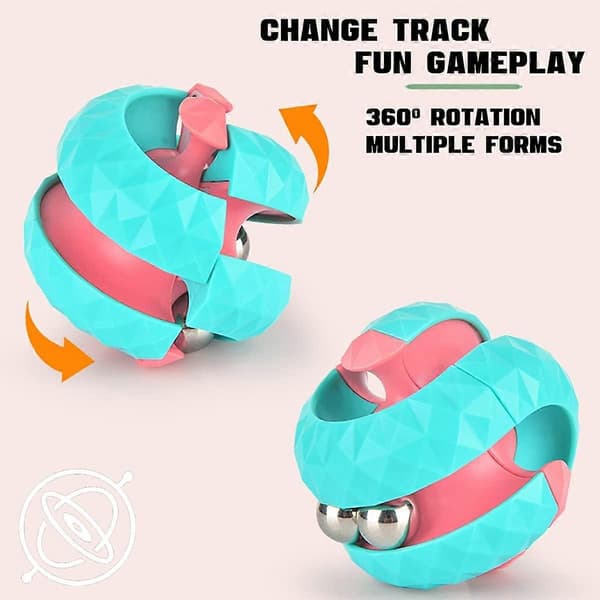 Spin Cube Bead Orbit Rubik's Cube Ball - Rosa, Manuell Snurr Sensorisk Leksak, Ångest- och Stresslindrande Fidget Spinner Leksak, Pedagogiskt Pusselspel Interagera