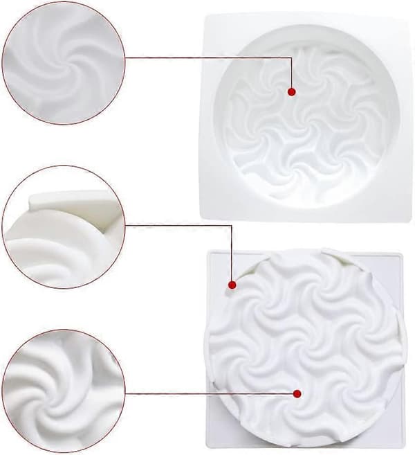 En Form Stor Bakform i Silikon för Gelé, Moussetårta, 3D Spiralformad Silikon Nonstick