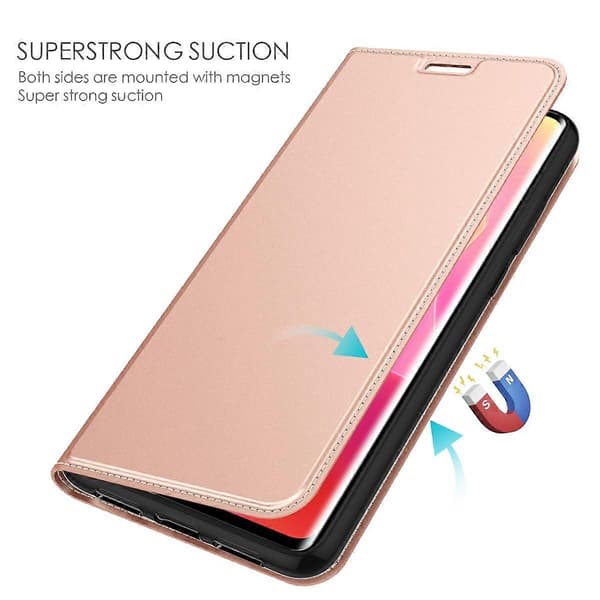 PU-läderfodral med kortfack och stativ för OnePlus Nord 5 5G (Roséguld)