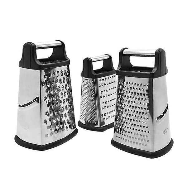 Amazon Basics 4-sidig rivjern i rustfritt stål med oppbevaringsrom, 13*10,8*19,5 cm