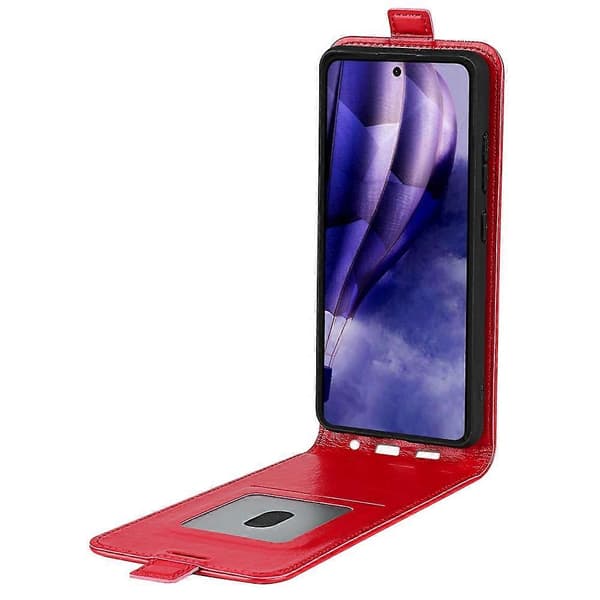 För HMD Skyline Telefonfodral med Kortfack Vertikalt Flip Läder Telefonfodral - Röd (Röd)