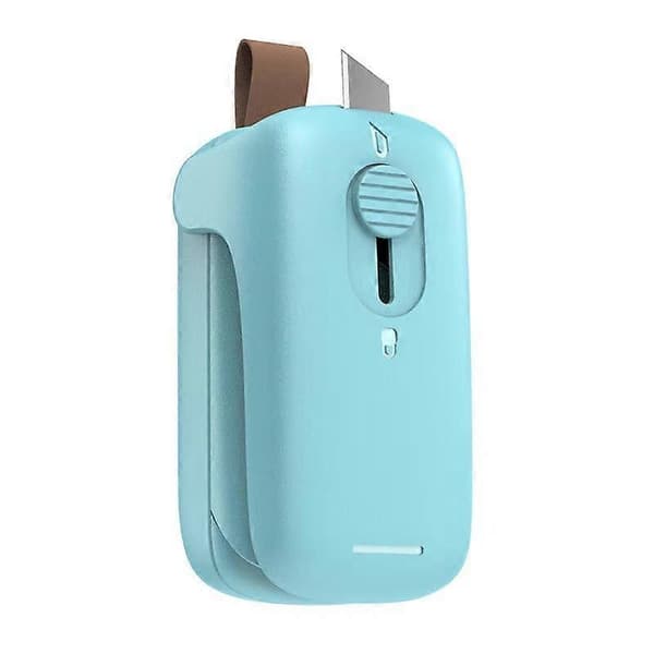 2 i 1 Mini Plastförseglingsmaskin med Handhållen Kniv Värmeförseglingsmaskin (Batteri Ingår Ej) 7.7*4.1*4.5cm