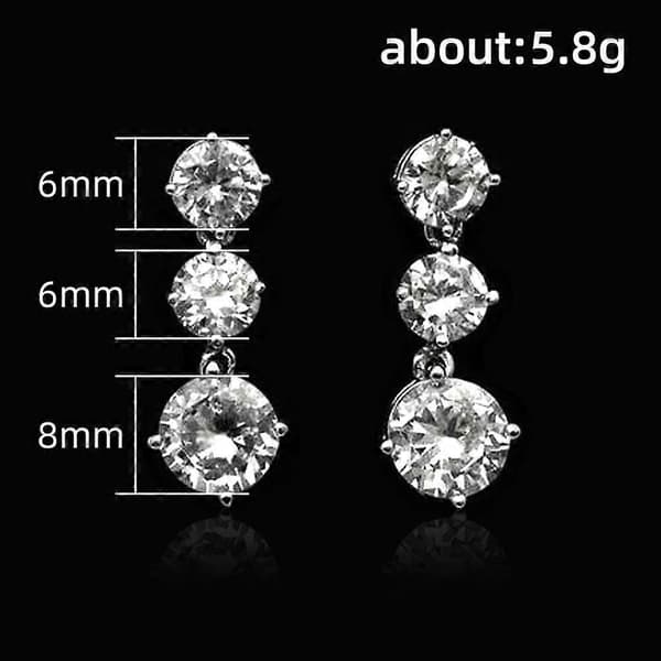 Mote Kvinner 925 Sølvfylte Dråpe Øredobber Cubic Zircon Bryllupssmykker Gave, 1 par