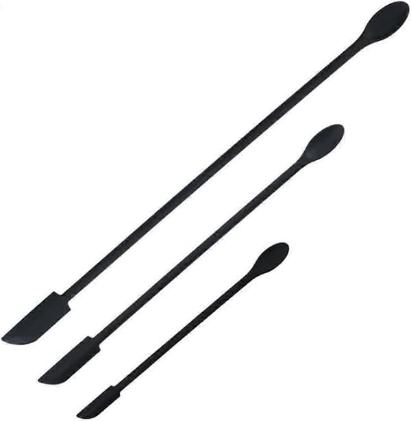 3 Delar Mini Spatel Silikonspatel Liten Silikonspatel Smink Matspatel (3 Storlekar, Svart)