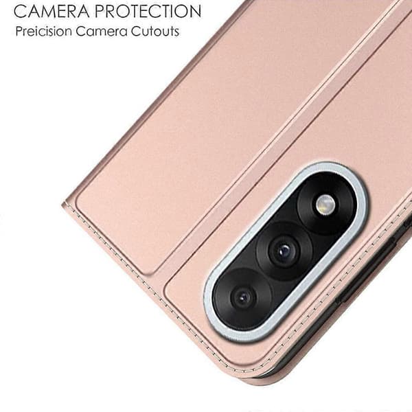 PU-läderfodral med kortfack och stativ för OnePlus Nord 5 5G (Roséguld)