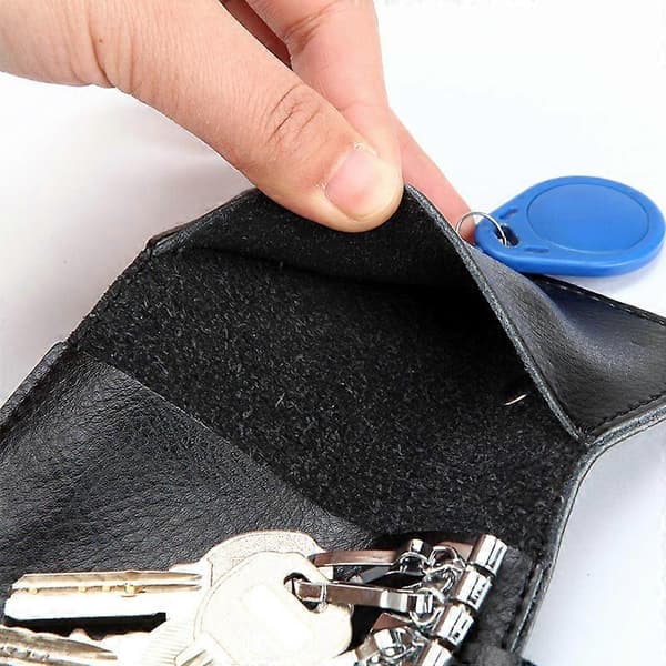 Læder Nøgle Etui Pung Unisex Nøglering Nøglering Med 6 Krog Lukninger