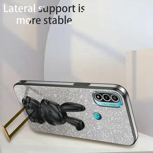 För Motorola Moto E20 PC+TPU mobiltelefonfodral med stativ baksida (Typ D)