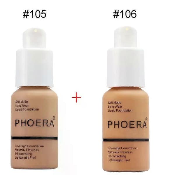 PHOERA Liquid Coverage Foundation Facial Base Cream Brighten Moisturizer Mineral Full Cover Concealer Makeup TSLM1 (C15)