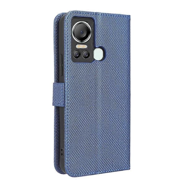 Læder telefoncover med diamanttekstur til Itel S18 S663L (Blå)