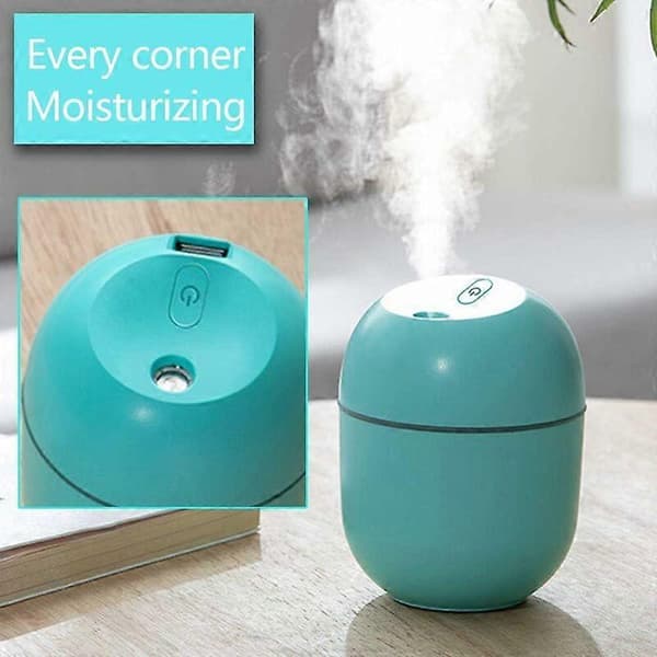 Bærbar Mini Luftfukter 200ml Stor Kapasitet USB Stille Kjølig Fin Tåke Aroma Diffuser Skrivebord Stille Luftfukter for Hjemmekontor Biler (Grønn)