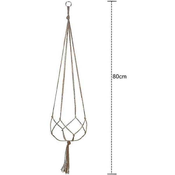 6 st Makramé Hängande Rep för Inomhus- och Utomhusblommor - 80cm