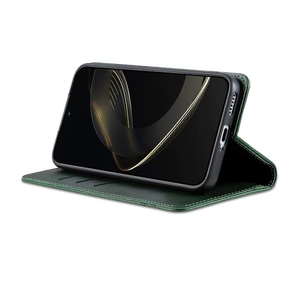 AZNS för Samsung Galaxy S25+ Mobilskal Kohud Textur PU Läder Plånbok Mobilskal - Grön (Grön)