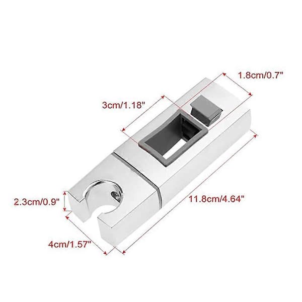 Justerbar glideholder til brusehoved, ABS bruseholder til badeværelse, 30 x 18 mm rektangulær brusestang