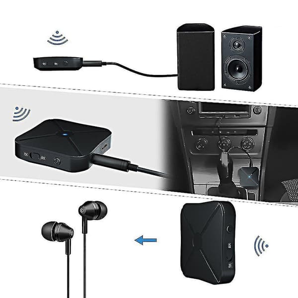 Bluetooth-kompatibel 5.0 Mottaker og Sender Lyd Musikk Stereo Trådløs Adapter Rca 3.5mm Aux Jack For Høyttaler Tv Bil Pc