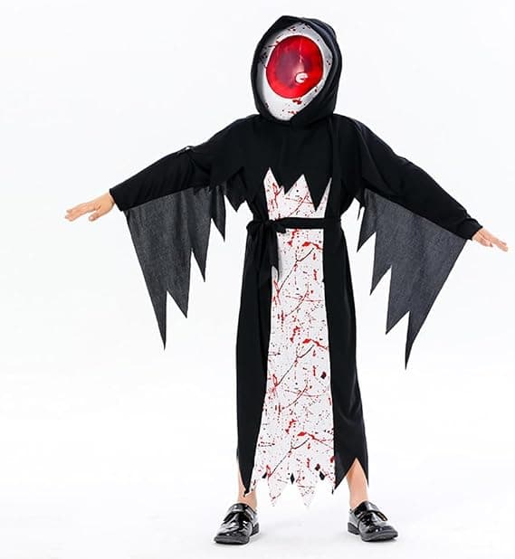 Halloween cosplay djevel øye jumpsuit kostyme-389