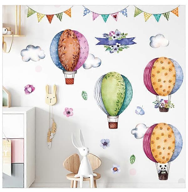 Tecknad Luftballong Väggdekor Barnrum Sovrum Baby Barnkammare Heminredning, 1 set-40*60cm