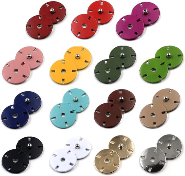 30-delars set med metallknappar för jackor, färgglada runda knappar (diameter: 15 mm)