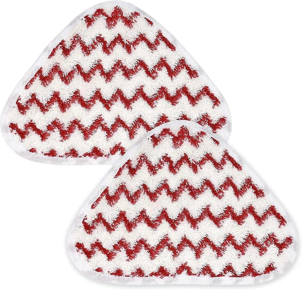 2-pack Ersättningsmoppdynor i mikrofiber för ångmopp, kompatibla med Oceder, 25x25x30 cm, röd