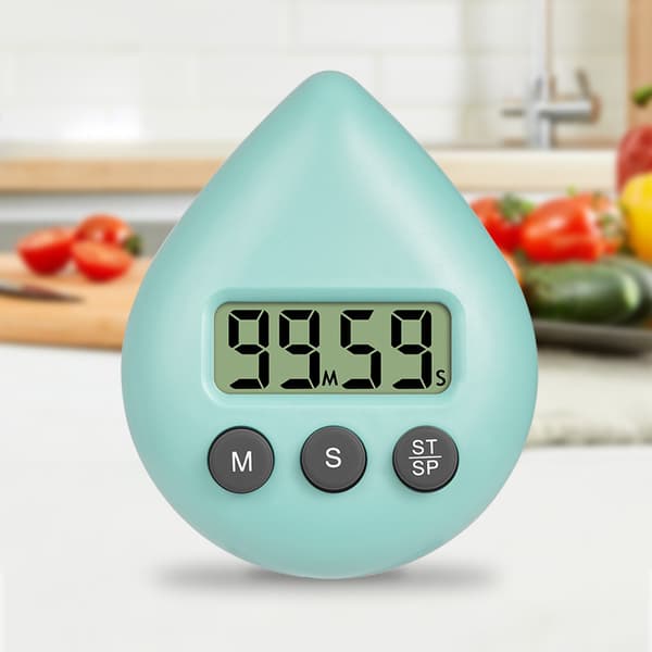 Digital timer med sugpropp och LCD-display, energibesparande digital timer, vattentät digital duschtimer, tandborsttimer (ljuscyan)