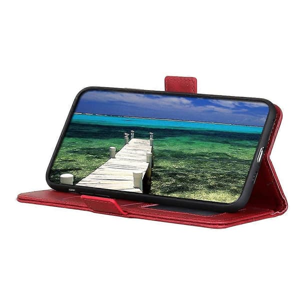 För Samsung Galaxy Xcover 7 Läderfodral Plånboksfodral Ställ Skyddande Flip Telefonfodral (Röd)