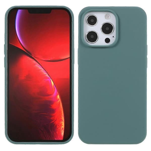 Passer til iPhone 15 Pro mobiltelefondeksel solid silikon støtsikkert mobiltelefon bakdeksel (mørkegrønn, mørkegrønn)