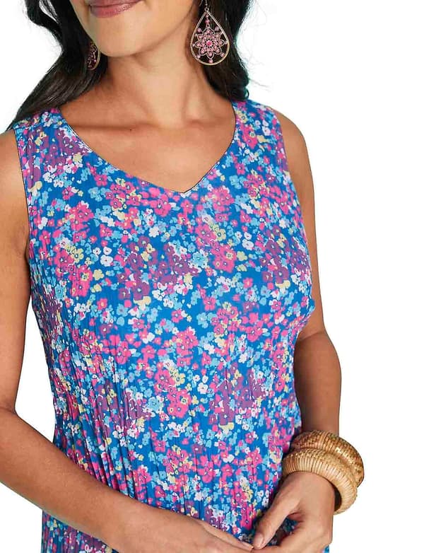 Amber | Damer | Vendbar Sommerkjole Blomstret 2-i-1 (Navy Sommerfugl Print, 14 Lang)