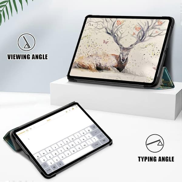 Mønsterprintet Tri-Fold Stand PU Læder Magnetisk Cover til iPad Air 11 (2025) (2024) Air (2020) A (Vinterblomme)