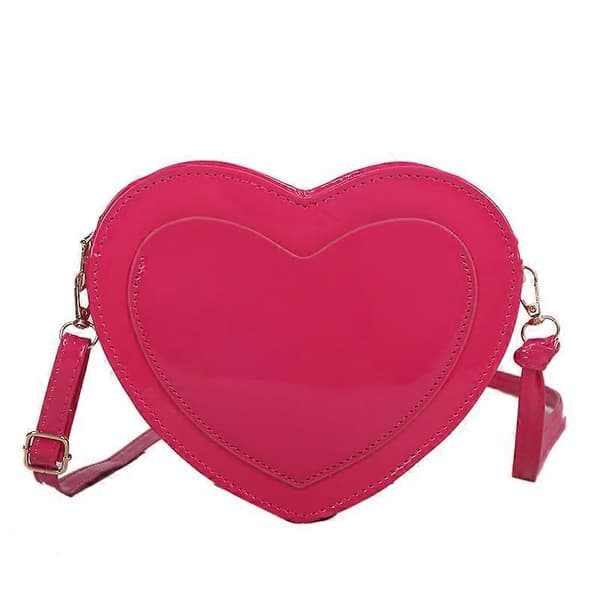 Crossbody tasker, søde ferskenhjerte, trendy mode, simpel vestlig stil, populære tasker til kvinder, rosenrød