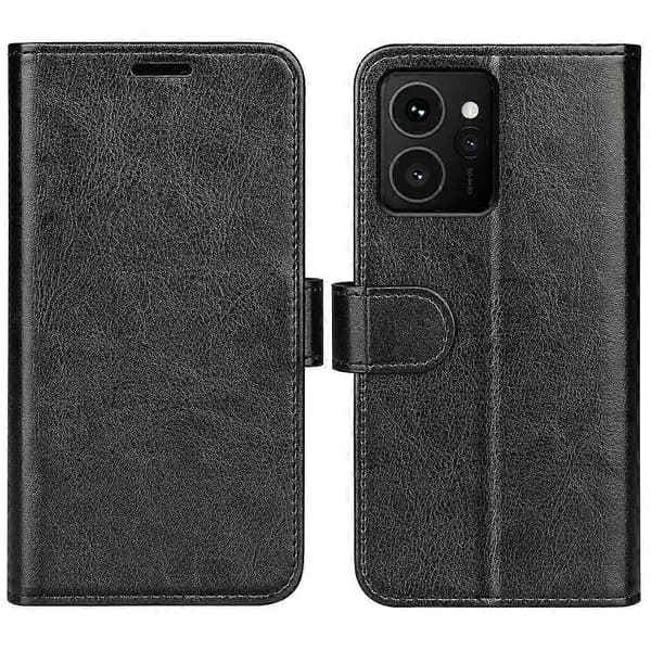 För HMD Skyline Plånboksfodral Crazy Horse Textur Ställ Läder Telefonfodral - Svart (Svart)