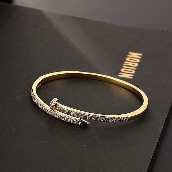 Negl Armbånd Armbånd 2-delt Sett Gull og Sølv Innlagt Cubic Zirconia Bursdagsgave til Kvinner Tenåringsjenter