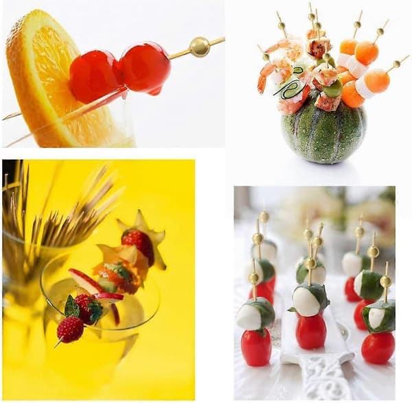 Cocktailpinner, trepinner, fingermatpinner, trepinner, partypinner 12 CM 200 stk