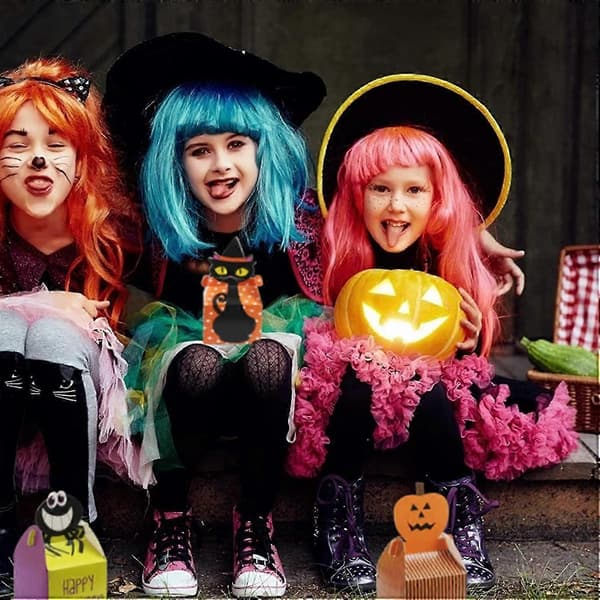 24 Halloween gaveæsker med hekse- og græskardesign til festlige godbidder
