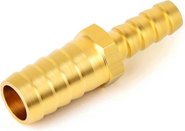 5 stk. 6 mm x 8 mm messing reduktionsrørskonnektor