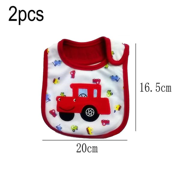 2 st Bomull Tecknad Broderad Baby Dregelhandduk, 31*19cm