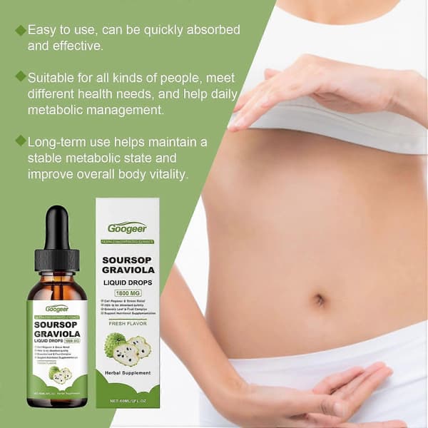Soursop Graviola flydende dråber, som er gavnlige for immunsystemet, er rige på antioxidanter og