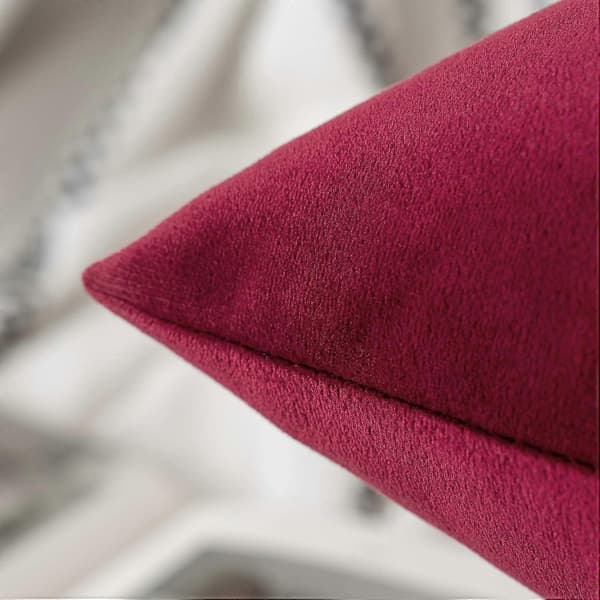 Dekorativa Kuddfodral 45x45 cm Vinröda Prydnadskuddar 2-pack Mjuka Sammetskuddfodral Heminredning för Bondgård Soffa Sovrum