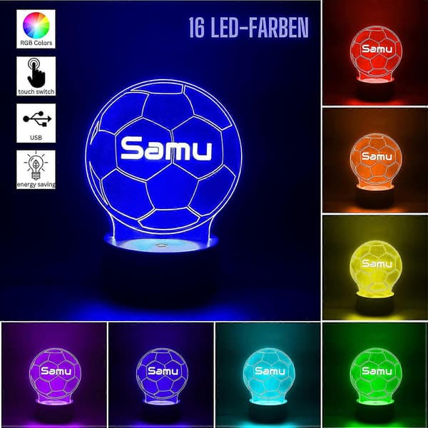 3D LED-lys, erstatning eller DIY-lampebase, fjernkontroll inkludert, 4*9,5 cm USB-kabel