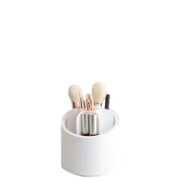 Roterende Makeup Organizer --- Velegnet til opbevaring af læbestift, makeupbørster, badeværelse, kommode (6 hvide rum).