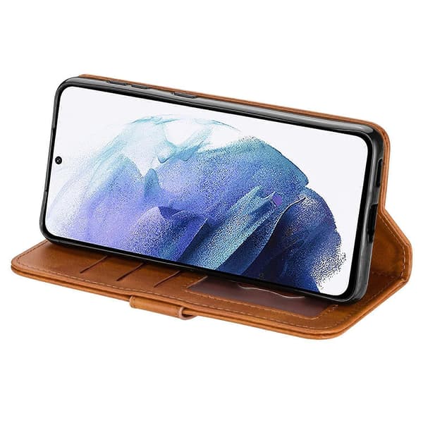 För Samsung Galaxy S25+ Mobilskal Anti-Rep Blixtlås Plånbok Läder Telefonskydd - Brun (Brun)