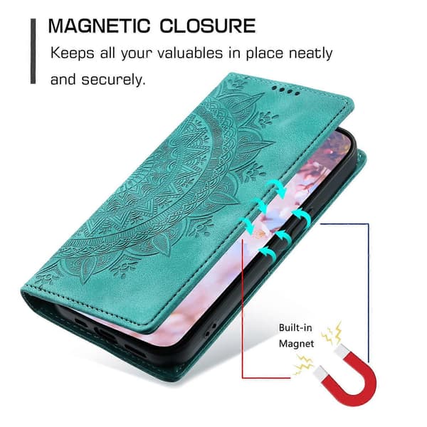 För Oppo A58 4G Mobiltelefonfodral PU Läder Anti-Repa Plånboksfodral - Mintgrön (Mintgrön)