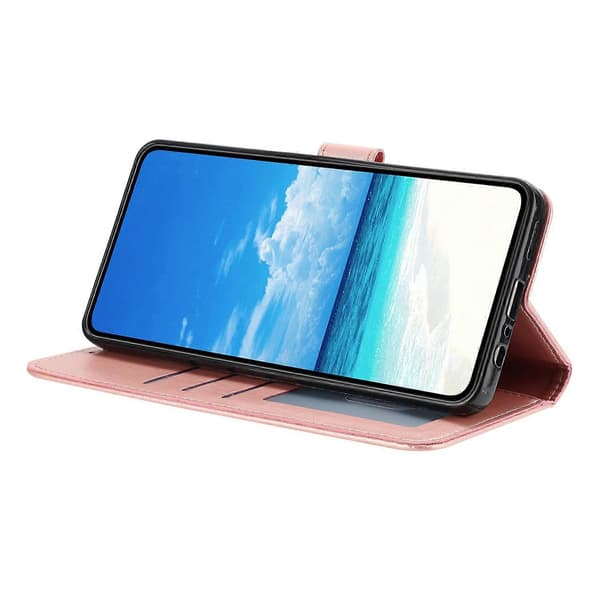 Plånboksfodral för iPhone 17 Pro Max, ros-mönstrat tryckt läder flip-ställ, skyddande telefonfodral med rem