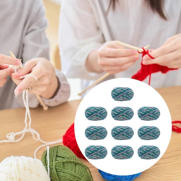 Skrubbegarn for oppvaskkluter Assorterte farger 10 nøster Tilbehør Polyester DIY (Grønn)