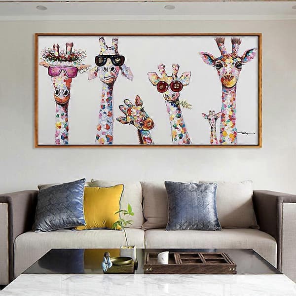 Graffiti Konst Canvas Målning Giraffer, 30*60cm