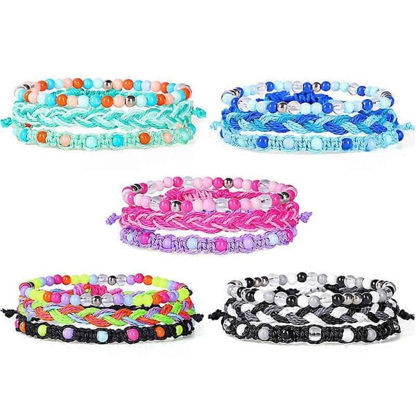 Håndvævede voks tråd plastik armbånd til små piger